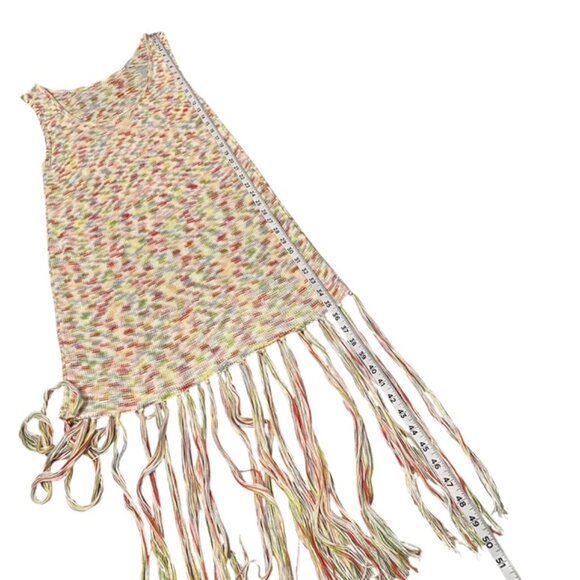 525 America Sleeveless Knit Fringe Dress Size Medium Swim Beach Coverup - Picture 14 of 16